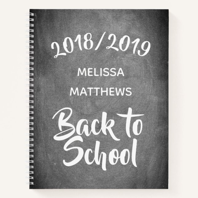 Chalkboard Look Back to School Notes or Your Text Notebook (Front)