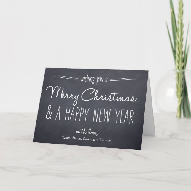Chalkboard Look Christmas Greeting Card (Front)