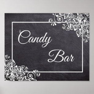 Chalkboard Look  Wedding Candy Bar Poster
