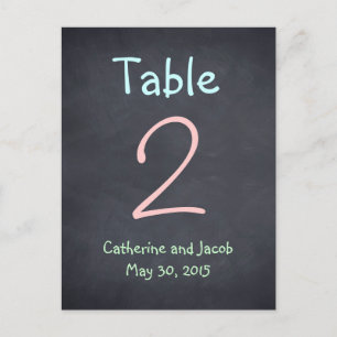 Chalkboard Look Wedding Table Number Card