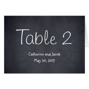 Chalkboard Look Wedding Table Number Card