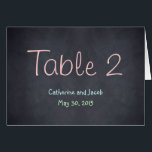 Chalkboard Look Wedding Table Number Card<br><div class="desc">Add a rustic look to your event with this Chalkboard Look collection. Available in different typography. Matching menu cards available.</div>