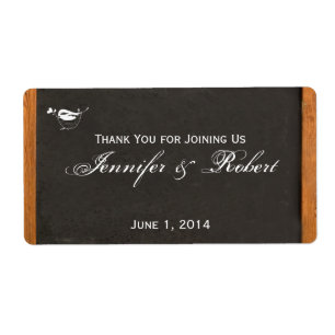 Chalkboard Love Bird Water Bottle Label