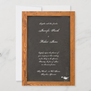 Chalkboard Love Bird Wedding Invitation