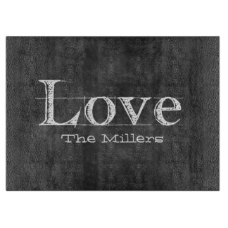Chalkboard Love Custom Glass Cutting Board