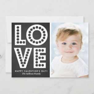 Chalkboard Love Marquee Valentine's Day Flat Card