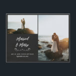 Chalkboard Married & Merry | Christmas Photo  Postcard<br><div class="desc">Chalkboard Married & Merry | Christmas Photo</div>