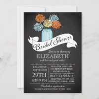 Chalkboard Mason Jar Bridal Shower Invitation