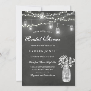 Chalkboard Mason Jar Bridal Shower Invitation