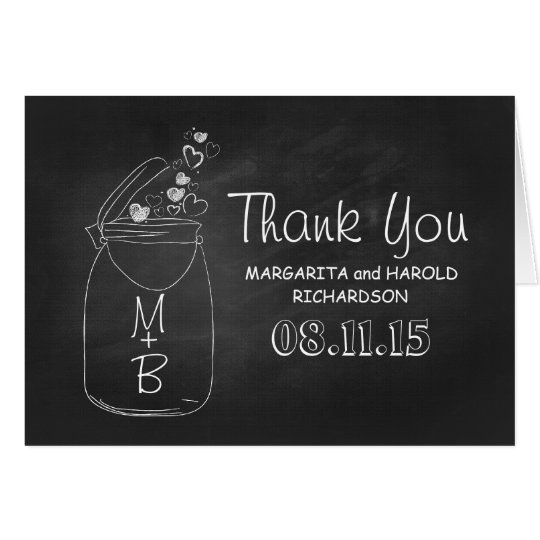 chalkboard mason jar cute thank you cards