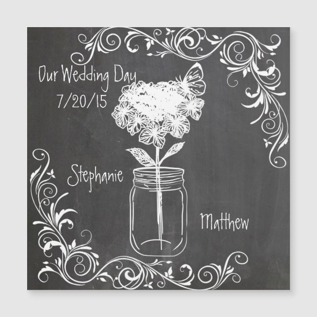 CHALKBOARD MASON JAR GARDEN WEDDING (Front)