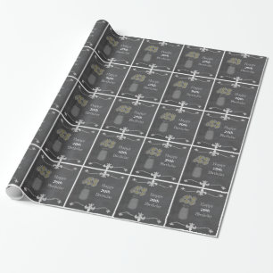 Chalkboard mason jar gift wrap, add age customise wrapping paper