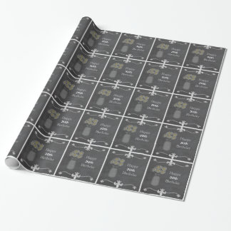 Chalkboard mason jar gift wrap, add age customise wrapping paper