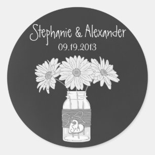Chalkboard Mason Jar Personalised Favour Stickers