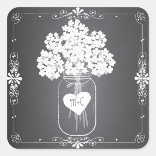Chalkboard Mason Jar Personalised Favour Stickers