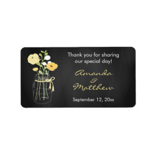 Chalkboard Mason Jar Wedding Favour Labels