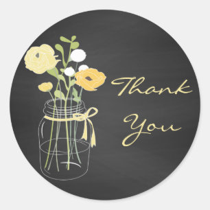 Chalkboard Mason Jar Wedding Favour Stickers