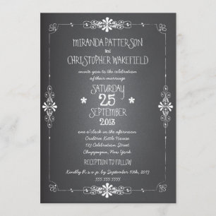 Chalkboard Mason Jar Wedding Invitation with RSVP