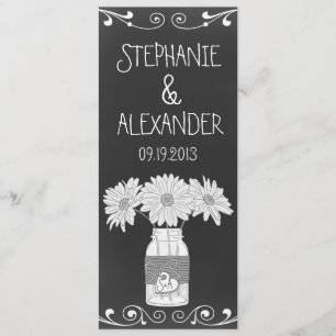 Chalkboard Mason Jar Wedding Reception Menu Card