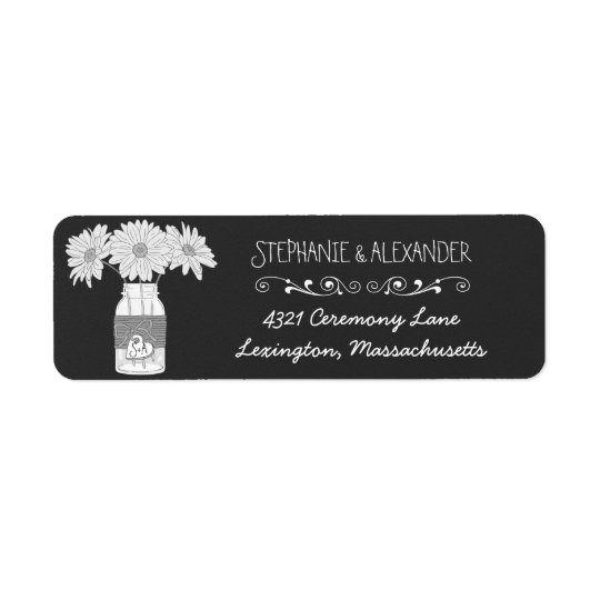 Chalkboard Mason Jar Wedding Return Address Labe Return Address Label