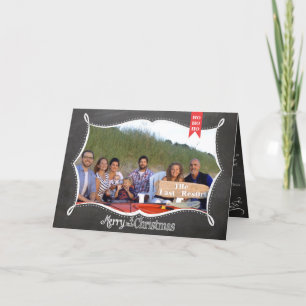 Chalkboard Merry Christmas Family Photo Card