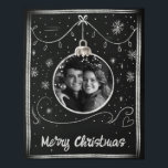 Chalkboard Merry Christmas Photo Frame  Poster<br><div class="desc">Make this holiday season extra special with this Merry Christmas chalkboard photo poster. Add your own photograph for a unique holiday decor gift. Celebrate a first Christmas or special memory with this cute rustic chalkboard framed festive poster.</div>