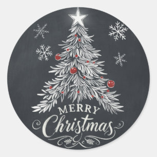 Chalkboard Merry Christmas Tree Envelope Seal
