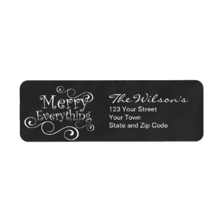 Chalkboard Merry Everything Return Address Label