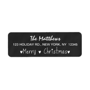 CHALKBOARD MERRY HOLIDAY GREETING RETURN ADDRESS LABEL