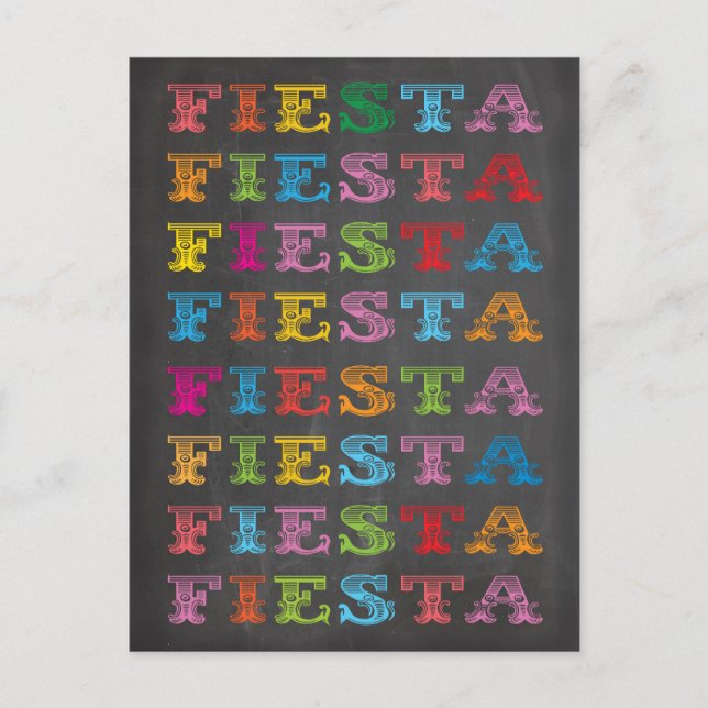 Chalkboard Mexican Fiesta Postcard (Front)