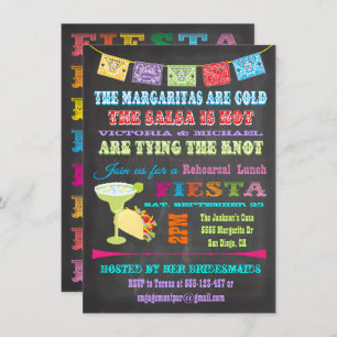 Chalkboard Mexican Fiesta Rehearsal Lunch Invitation