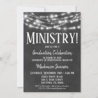 Chalkboard Ministry Graduation Party Invitation