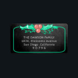 Chalkboard Mint Green Mistletoe Christmas Address Label<br><div class="desc">Chalkboard Mint Green Mistletoe Christmas Address Label</div>