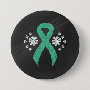 Chalkboard Mint Green Ribbon 7.5 Cm Round Badge