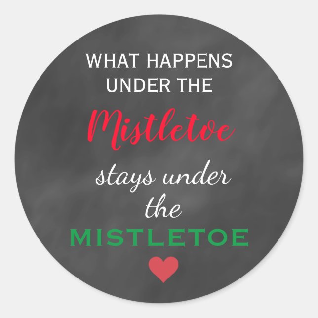 Chalkboard Mistletoe Holiday Sticker (Front)