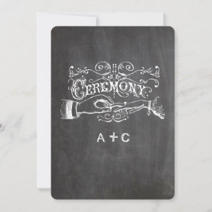 Chalkboard Modern Vintage Typography Invitations