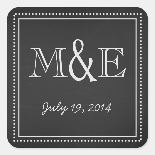 Chalkboard Monogram Envelope Seal (Front)