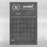 Chalkboard Monthly Family Monogram Calendar Magnetic Dry Erase Sheet<br><div class="desc">Note: this is not an actual chalkboard. It is a dry-erase magnetic board that is made to look like one one. Personalise this custom monthly calendar print online with your family monogram text, year established, and title for the bottom section. Place on your magnetic surface and use a white dry...</div>