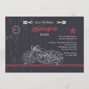 Chalkboard Motorcycle Invitation