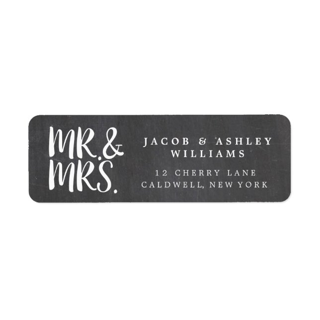 Chalkboard Mr. & Mrs. Return Address Labels (Front)