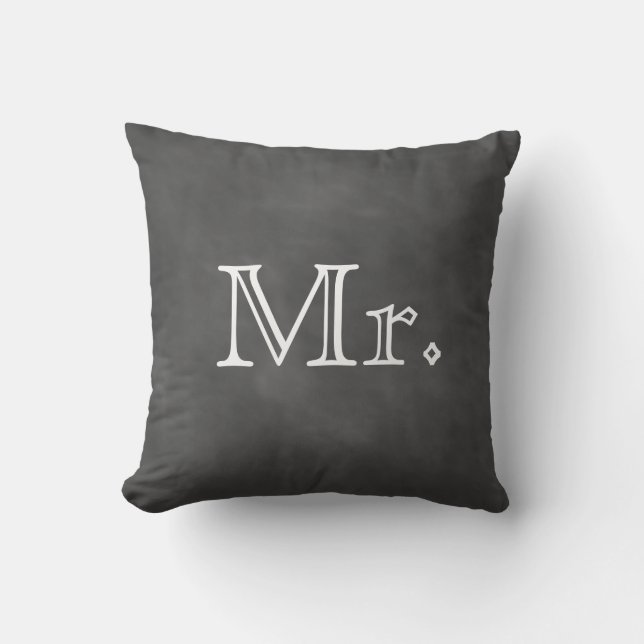 Chalkboard Mr. Outdoor Pillow (Front)