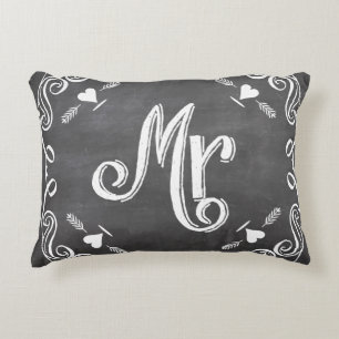 Chalkboard Mr. Sweetheart Wedding Decorative Cushion