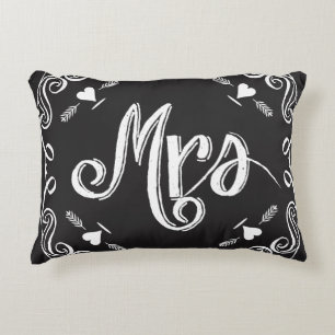 Chalkboard Mrs.2nd Wedding Anniversary Decorative Cushion