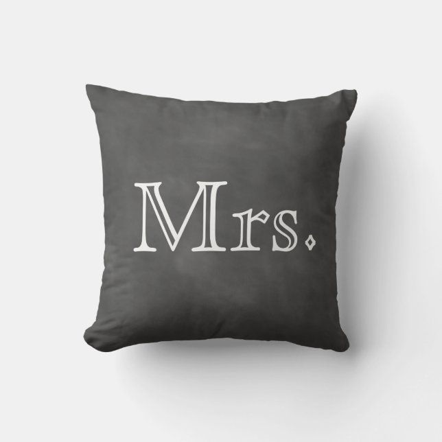 Chalkboard Mrs. Outdoor Pillow (Front)