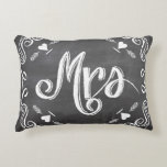 Chalkboard Mrs Sweetheart 2nd Wedding Anniversary Decorative Cushion<br><div class="desc">Retro Filigree Aesthetic Chalkboard Cute Retro Hearts with Boho Arrows. Mrs. Sweetheart Wedding Second Anniversary Pillow. Funny Mrs. Always Right Pillow. Grey with Bistro Style Aesthetic Stings of Garland Under the Stars Romantic Master Bedroom Decor. Unfussy Design with an air of reclaimed charm. You Can Personalise Vintage Bistro Style Aesthetic...</div>