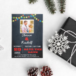 Chalkboard Multi Lights Red Wedding Save the Date Announcement Postcard<br><div class="desc">These Casual Chic Save the Date Postcards are the perfect way to announce your wedding! Add your own photo and customise the text to say just what you want.

Additional Colours and coordinating items available.</div>