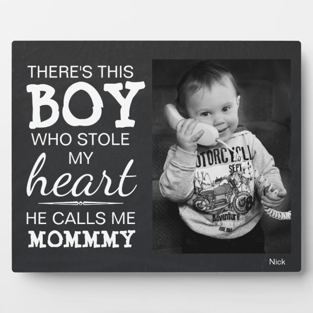 Chalkboard Mum From Son Custom Photo Plaque (Front)