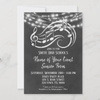 Chalkboard Music Senior Prom Invitation