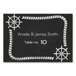 Chalkboard Nautical Wedding Seating Place Card