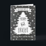 Chalkboard Niece & Family Merry Christmas Card<br><div class="desc">Merry Christmas greeting card for your niece and her family with rustic chalkboard pattern,  christmas tree and snowflakes. Wish your niece's family well this holiday season with this stylish greeting card.</div>